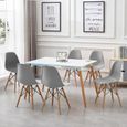 Keisha°Lot de 6 chaises en polypropylène (Gris) - Design Scandinave - Salle à Manger, Salon, Cuisine - Pieds en Bois-0