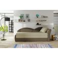 Canapé en lit Convertible avec Coffre de Rangement 3 Places Relax Droit - en Tissu - Salon & séjour ARGEA (Beige + Marron)-0