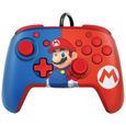 Manette filaire - PDP - Super Mario - Nintendo Switch et Switch OLED - Câble 3 m - Licence officielle Nintendo - Motif Mario - Bleu-0