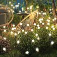 4 Pack 10LED Luciole Lampe solaire - Blanc Chaud - 2 Modes d'éclairage - Etanche IP65 - Lumières Solaire Jardin Firefly Décoratives-0