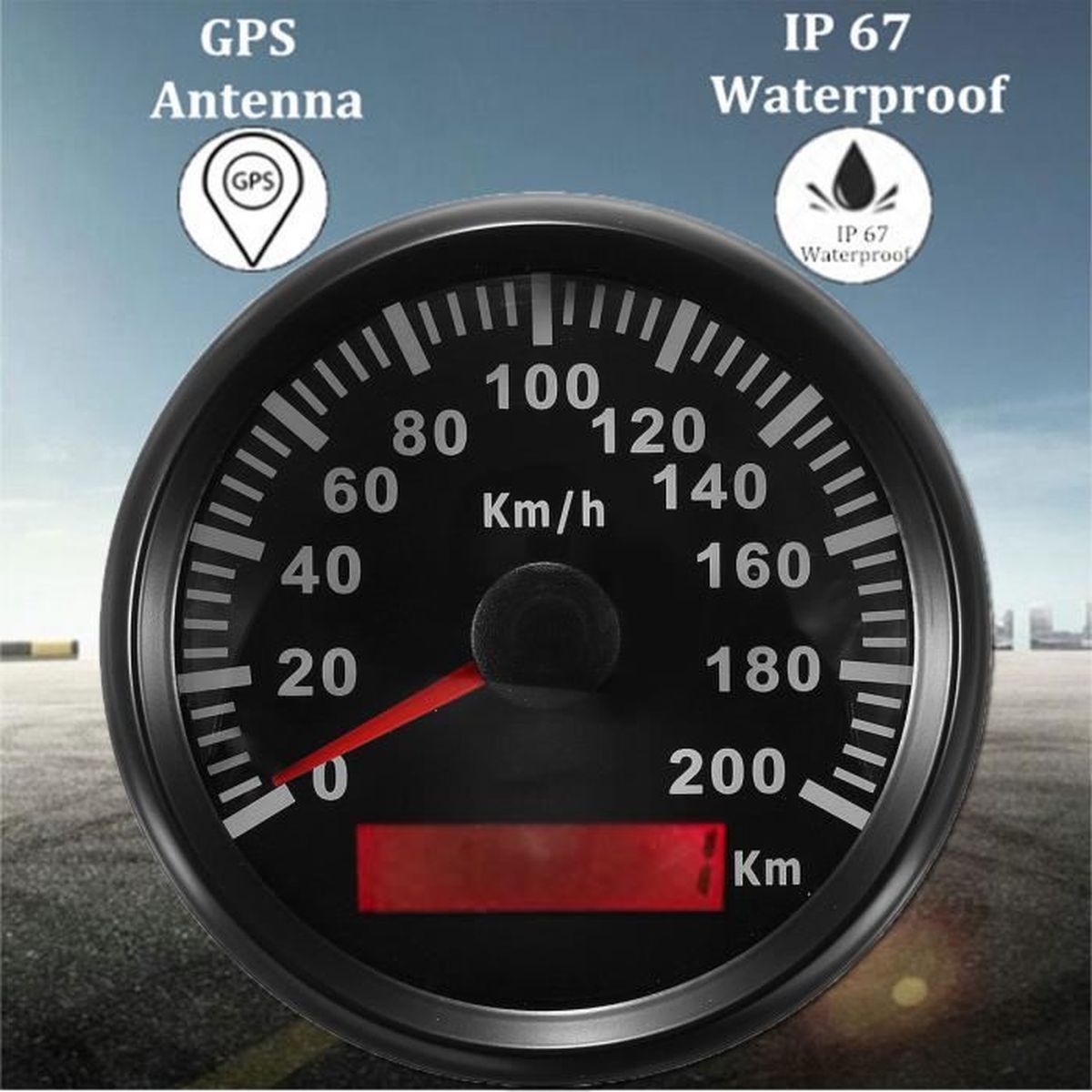 200KM/H Voiture Moto GPS Compteur Vitesse Odomètre Tachymètre Indicateur Etanche 