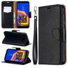 APRILLY Housse Samsung Galaxy J4 Plus -Galaxy J4+ (6.0") - PU Cuir Portefeuille avec Support Antichoc Protection Housse - Noir