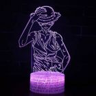 BRAND Lampe LED 3D - One Piece Luffy - Multicolore - Tactile - 3W - Intérieur
