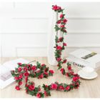 Fleurs artificielles - ECELEN - 2.2M - Rotin et Soie - Rose - Décoration intérieure