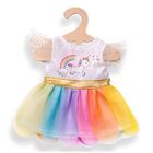 Heless Robe Licorne Henri Pour Poupée 20-25 Cm - Tulle Arc-en-Ciel, Ceinture Dorée, Volants Mignons