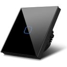 Interrupteur d'éclairage tactile LED - Maclean - Verre noir - 1000W - 86x86 mm - Intérieur
