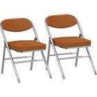 Lot de 2 Chaises Pliantes Velours Orange - VIVOLILV - 46x41x80.3cm - Intérieur/Extérieur
