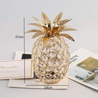 Ananas - Décoration Artisanale En Métal Et Cristal, Style Européen, Ornement De Fruits, Pomme De Cèdre, Pin,