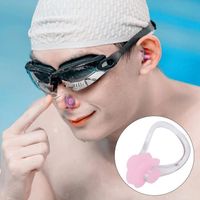 ZJCHAO Pince-nez étanche Pince-nez de protection de sport d'entraînement en silicone de natation imperméable (rose)