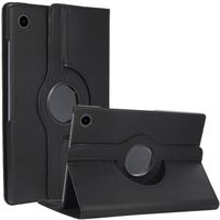 Coque SAMSUNG Galaxy Tab A8 - 10,5" SM-X200 X205 Housse avec 360° Rotative Support PU Cuir flip Etui SAMSUNG A8 (2021) (Noir)