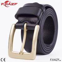 FJIAZF® Ceinture pour hommes de marque de luxe - ceinture à boucle ardillon vintage - ceinture en cuir véritable noir