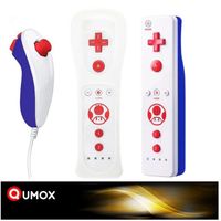 Qumox Manette remote motion plus intégrée + Nunchuk compatible pour Nintendo Wii WII mini