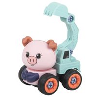 RMEGA Véhicule éducatif d'ingénierie d'écrou de démontage d'animaux pour enfants, assemblage de véhicule jouet d'excavatrice