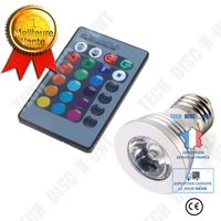 TD® Ampoule avec Télécommande 3W E27 RGB LED/ Lumière à télécommande 16 couleurs /