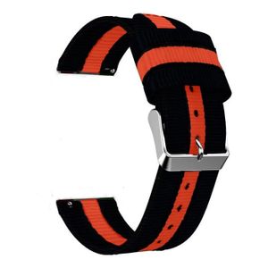 BRACELET MONTRE CONNEC. couleur noir orange taille Galaxy Watch 46mm Brace