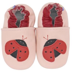 BIJOU DE CHAUSSURE couleur coccinelle rose taille 12-18 Mois Chaussures en cuir souple pour bébés garçons filles Style premiers