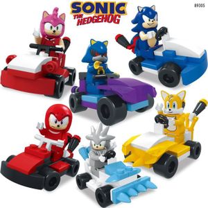 FIGURINE - PERSONNAGE Sonic assemble les jouets 6pcs/set racing series 8