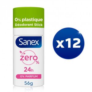 DÉODORANT Pack de 12 - Sanex Déodorants solides Zéro 0% parf