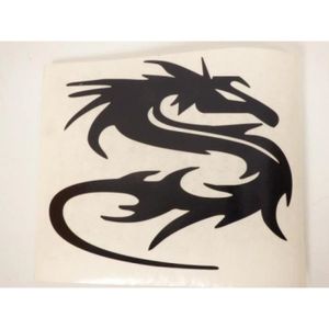 ACCESSOIRE CASQUE Autocollant stickers dragon noir pour motard casqu