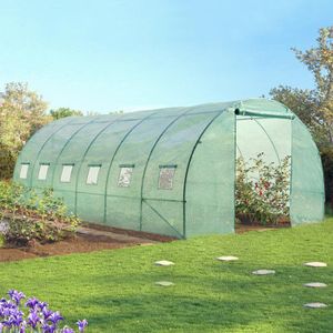 SERRE DE JARDINAGE ID MARKET - Serre tunnel de jardin 18m² verte gamme maraichère CRIMÉE 6x3M