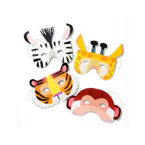 12Pcs Masques D'animaux en Feutrine,Masque Animaux Jungle pour