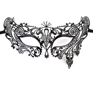 Style vénitien métal noir couronne diamonte masque filigrane masquerade/bal uk 
