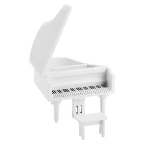 MAISON POUPÉE HURRISE Dollhouse Grand Piano Mini piano à queue en bois de simulation avec tabouret pour accessoire de maison de poupée 1:12
