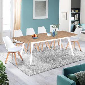 TABLE À MANGER SEULE Table scandinave extensible rectangle INGA 6-8 per
