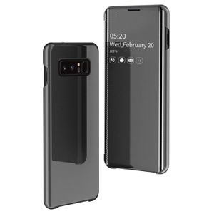 COQUE - BUMPER Samsung Galaxy Note 8 Coque View Miroir Translucide Flip Cover Standing Antichoc Case - Noir