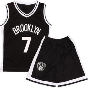 MAILLOT DE BASKET-BALL 2 Pièces Maillot Basketball Enfant,Maillot Sans Manches + Pantalon Court,Tenue Basket Enfant Garçon et Fille - Avec numéro 7 - noir