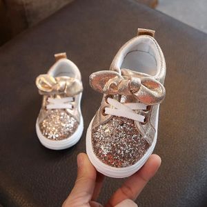 BASKET Enfants Bébés Filles Garçons Bling Paillettes Bowknot Crystal Run Sport Sneakers Chaussures Or