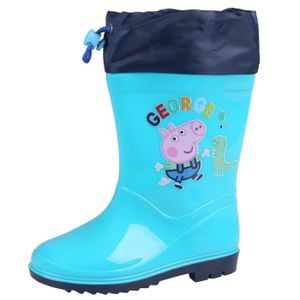 BOTTE Bottes de pluie Peppa Pig George pour garçons - Bleu - Hauteur de la tige moyenne - PVC durable