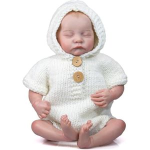 POUPÉE Pinky Reborn,poupée bébé endormi adorable de 19 pouces (48cm) avec un corps en tissu, cadeau idéal pour les enfants de 3 ans et plus