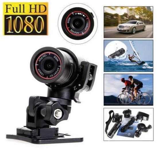 Caméra D'action WiFi étanche IP66 Pour Casque Moto/vélo - 1080p, 6h D'autonomie, Avec Carte 64 Go