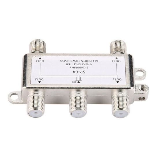 Répartiteur D'Antenne Coaxial 4 Voies TronicXL - HD 3D 4K Pour TV Câble Et SAT