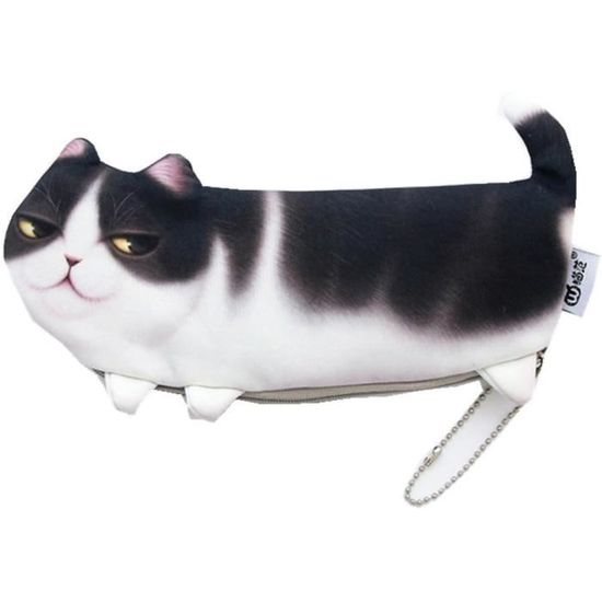 Trousse Scolaire A Crayon Fille Garcon Ado Chat Animaux Zip Grande