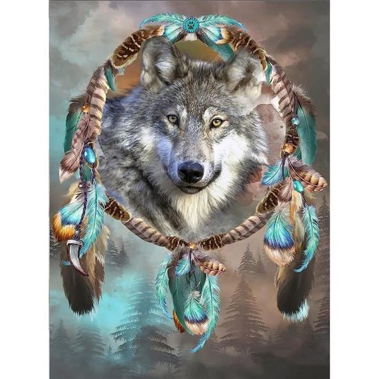 Attrape Reve Diamond Painting Papillon Point De Croix Plein Rond Diamant Broderie Indien Capteur