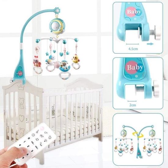 Mobile bébé avec boîte à musique mobile pour lit bébé-Jouet à suspendre - Jouet de projection-Cadeau pour nouveau-né et tout-petit