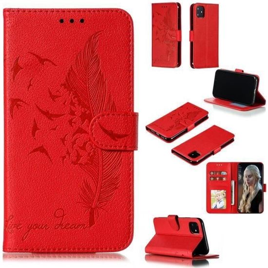 Housse De Téléphone Style Livre Portefeuille - Charge Sans Fil Qi - Motif Fantômes - Neuf