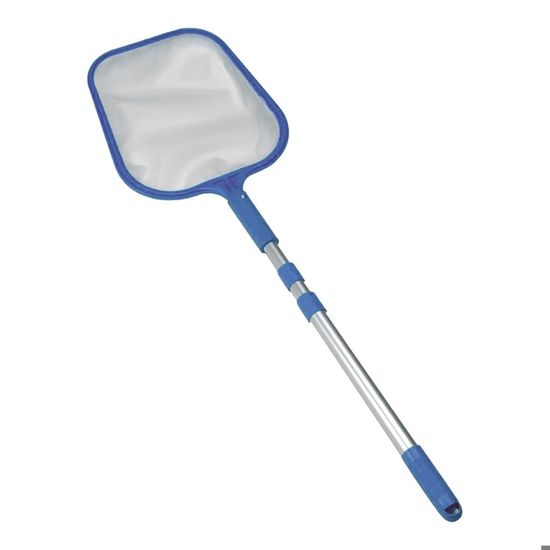 Épuisette Démontable Pour Piscine - Perche Télescopique Aluminium (98 à 156 Cm) Avec Filet à Maille Fine - Nettoyage Surface Et Fond