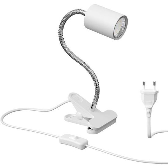 LELE Lampe à Pince Col De Cygne – Noire Mat, E27 60W Max, Lampe Lecture Bureau Lit Chevet, Flexible Et Moderne