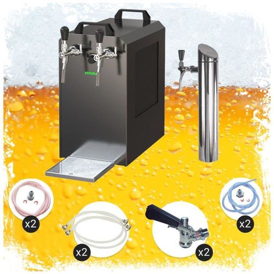 Stream 50 Machine à Bière Complète - Tireuse 2 Lignes, Refroidisseur 50 L/h, Prêt En 5 Min, Avec CO2 Et Robinets