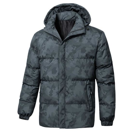 Générique Doudoune A Capuche Homme Hiver Blouson Décontractée Manteau D'Extérieur Veste Manteaux Epais Chaude Jacket Coupe Ample Vestes Matelassée Coat Couleur Unie Coupe-Vent Noir S