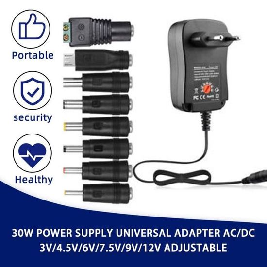MyVolts Chargeur/Alimentation 3V Compatible Avec Sony AC-E30HG, AC-E30A Transfo (Adaptateur Secteur) - Prise Française - Avec Rallonge Et Interrupteur En Ligne
