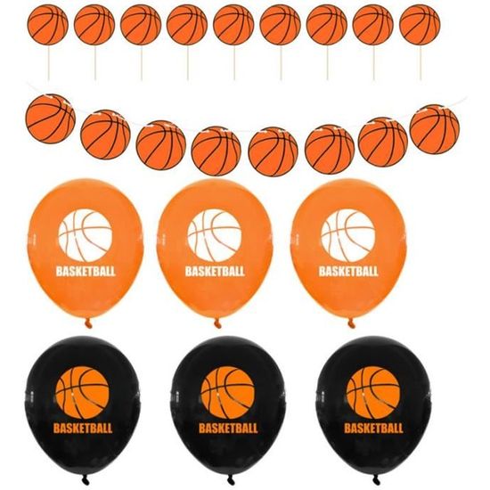 33 pièces ballons de basket-ball décorations d'anniversaire sur le thème de ensemble de  BALLON DECORATIF - POMPE POUR BALLON