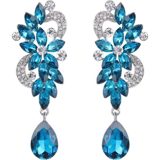 HSAJS Boucles D'Oreilles Femme Fleur Pétale Acrylique Longues Bohème - Lot Coloré