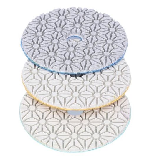 Tampons de polissage diamant flexibles en 3 étapes de 10,2 cm pour granit, marbre, quartz