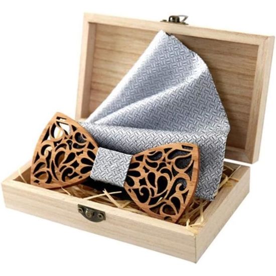 JEMYGINS Ensemble Nœud Papillon Bifold Solide Mat Avec Mouchoir De Poche Pour Homme - Lilas, Taille M