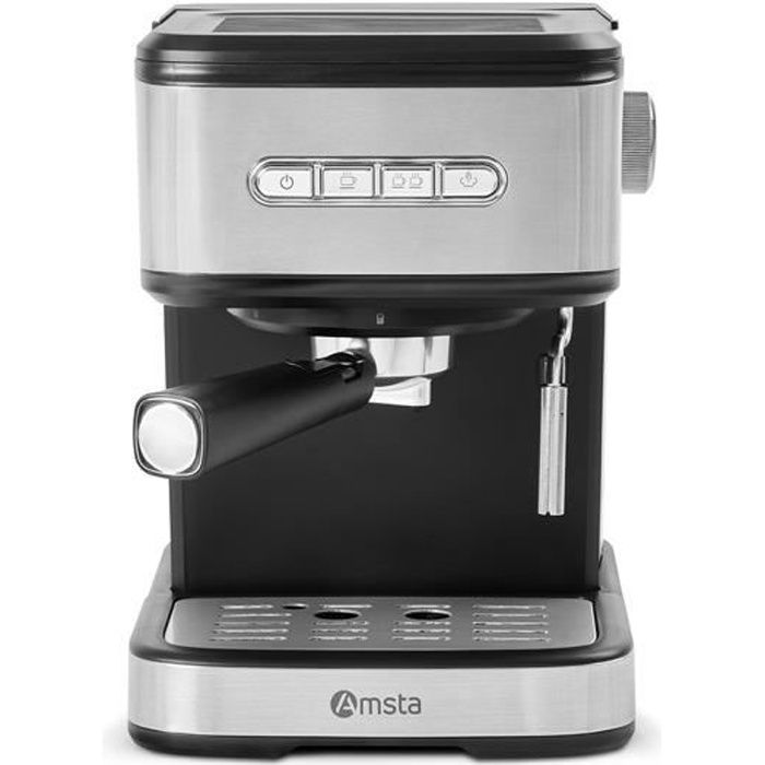 AMSTA - AMCM87257 - Machine expresso - Touches digitales - Pression 20 bars - Puissance 850 watts - Noir et inox