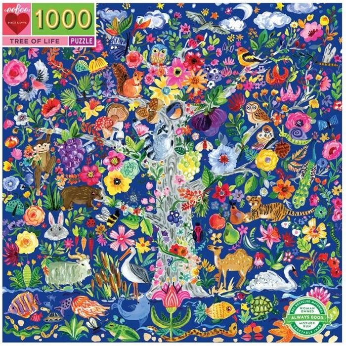 EEBOO - Puzzle carton 1000 pièces TREE OF LIFE - Multicolore